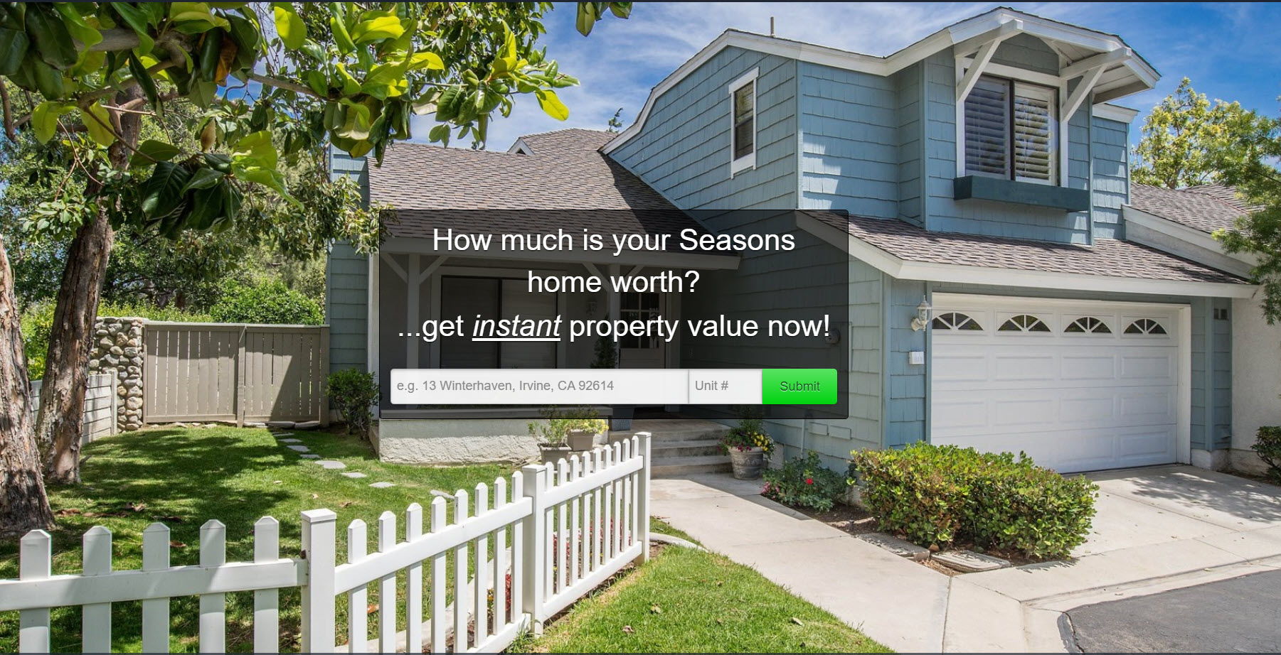 Front view of a home in the Seasons neighborhood of Woodbridge, Irvine