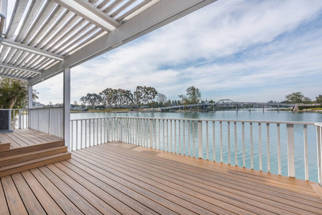 Woodbridge Irvine townhome deck overlooking North Lake