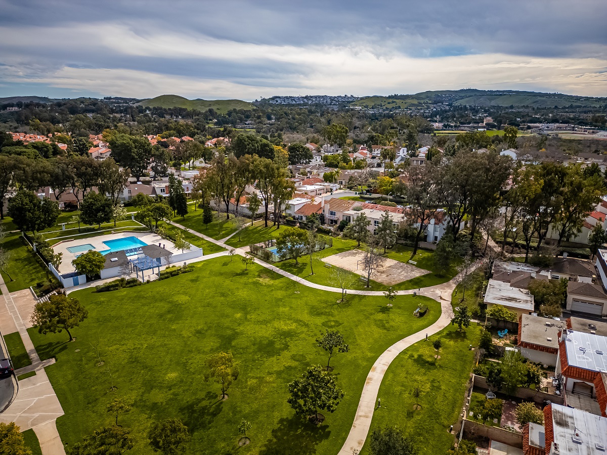 Aerial view of University Park neighborhood in Irvine, California